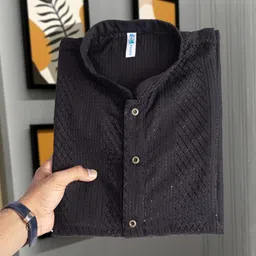 foxdx Men Solid Viscose Rayon Straight Kurta-picture-10