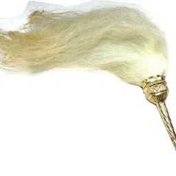 mayapuri Chawar/Chanwara/Chaur/Chavar Sahib in Metal Body/Sacred Fly Whisk 20 inches (1 Piece) Deity Ornament-picture-12