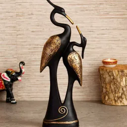 ecraftindia Loving Swan Couple Polyresin Figurine image 1