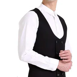 silver magnate Solid Men Waistcoat image 4