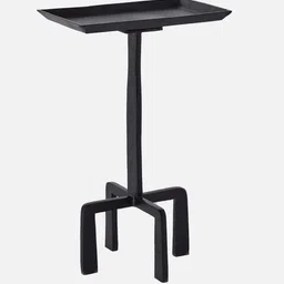 manor house Dolce Crisp Black Aluminum Accent End Table In Black Colour image 3