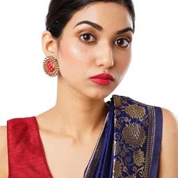 HOT AND BOLD Gold-Plated Geometric Shaped Studs Earrings image 2