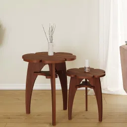 mintwud from pepperfry Lilly End Table In Walnut Colour image 1