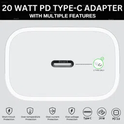 RoarX 20 W Supercharge 3 A Wall Charger for Mobile with Detachable Cable image 3