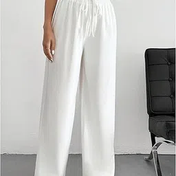 dockstreet Women Solid White Track Pants image 3