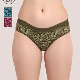 Friskers Women Pack of 3 Printed Premium Cotton Hipster Briefs - O-322-38-20-34-S-image-27
