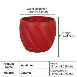 LASAKI Red Textured Ceramic Planter image 3