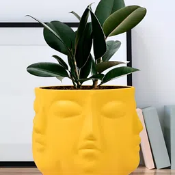 LASAKI Vivan Yellow Textured Ceramic Planter image 2
