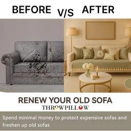 THROW PILLOW Light Grey With Small Tassel Trim Lace Sofa Cover image 2