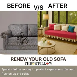 THROW PILLOW Magenta Sofa Cover With White Tassels Magenta image 2