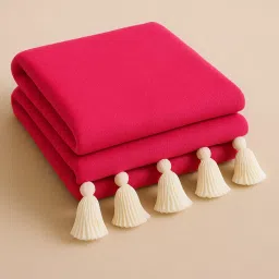 THROW PILLOW Magenta Sofa Cover With White Tassels Magenta image 5