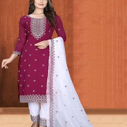 ZONFAB Embroidered Semi-Stitched Dress Material-picture-32
