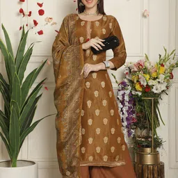Stylee LIFESTYLE Floral Woven Design Unstitched Dress Material-image-77