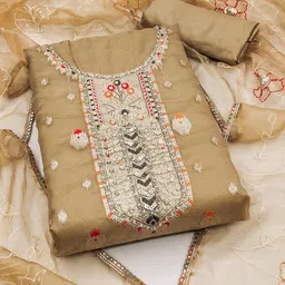 KALINI Woven Design Organza Unstitched Dress Material-picture-29