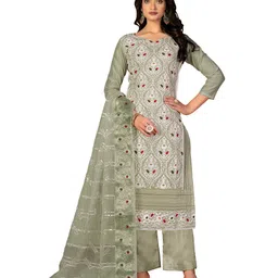 MANVAA Ethnic Motifs Embroidered Unstitched Dress Material-picture-25