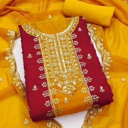 Panzora Ethnic Motifs Embroidered Sequinned Unstitched Dress Material-picture-32