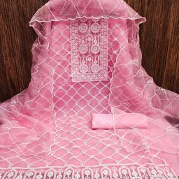 LeeliPeeri Designer Floral Embroidered Organza Unstitched Dress Material-picture-27