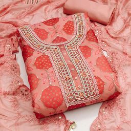 KALINI Ethnic Motifs Printed Beads & Stones Unstitched Dress Material-picture-11