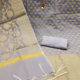 MANVAA Ethnic Motif Woven Design Banarasi Jacquard Unstitched Dress Material image 3