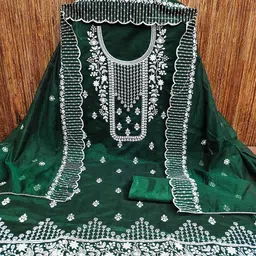 SHADOW & SAINING Embroidered Unstitched Dress Material image 3