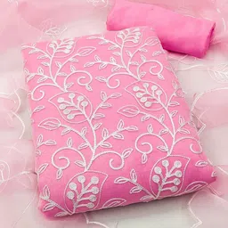 KALINI Ethnic Motifs Embroidered Unstitched Dress Material image 4