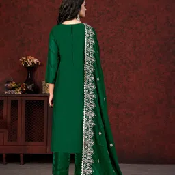 KALINI Ethnic Motifs Embroidered Unstitched Dress Material image 3