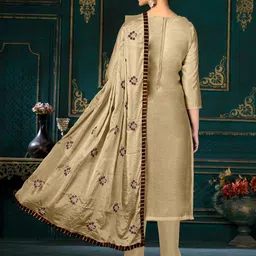 KALINI Ethnic Motifs Embroidered Unstitched Dress Material image 3