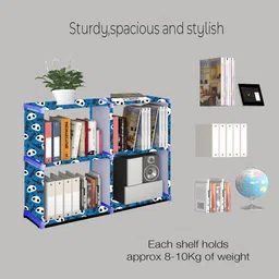 sb07 10 Layer Multipurpose Portable SpaceSaving Cloth/Shoe/Books Shelf Home & Office Metal Open Book Shelf image 2