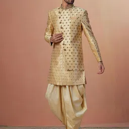 Manyavar Self-Design Art Silk Traditional Indo Western Sherwani Set image 3