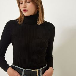 Happiness istanbul Acrylic Turtle Neck Ribbed Pullover Sweater-picture-19