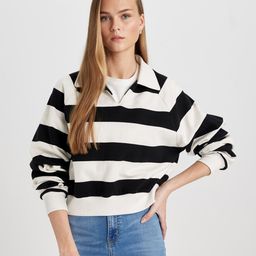 DeFacto Striped Shirt Collar Pullover-picture-21
