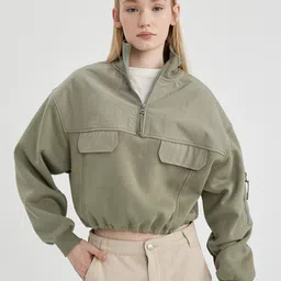 DeFacto Mock Collar Crop Sweaters-picture-14