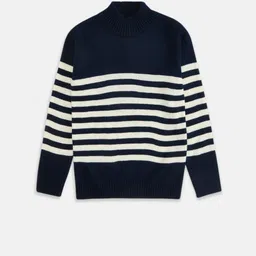 Pantaloons Junior Boys Navy Blue & White Striped Pullover-picture-36