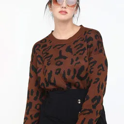 LULU & SKY Animal Printed Drop-Shoulder Sleeves Pullover-picture-19
