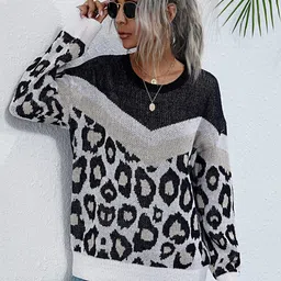 StyleCast Women Animal Skin Printed Pullover Sweater-image-90