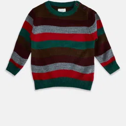 Pantaloons Baby Boys Red & Green Striped Pullover-image-27
