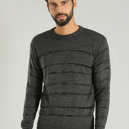 Indian Terrain Striped Long Sleeves Pure Acrylic Pullover Sweater-picture-27