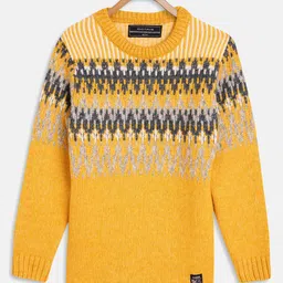 Octave Boys Yellow & White Printed Pullover-picture-55