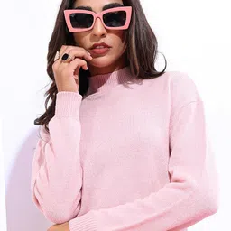 basics by tokyo talkies Tokyo Talkies Women Pink Pullover-picture-12