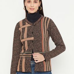 CREATIVE LINE Self Design Cable Knit Wool Cardigan-picture-30