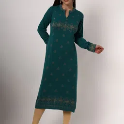 KEIKO Women Green & Beige Floral Printed Pullover-image-4