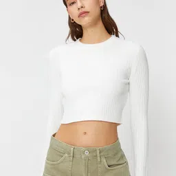Koton Ribbed Crop Pullover-picture-22