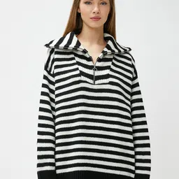 Koton Shirt Collar Striped Pullover-picture-27