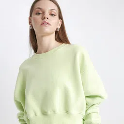 DeFacto Drop Shoulder Crop Pullover-picture-13