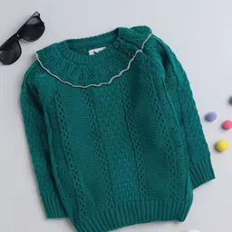 Yellow Apple Girls Self Design Pullover Sweater-picture-27