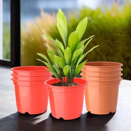 Kuber Industries 6-Pcs Red & Orange-Coloured Durable Planters image 1