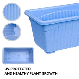 Kuber Industries Blue & Pink 3 Pieces Textured Lightweight Planters image 4