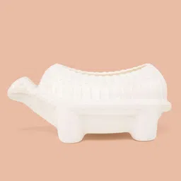 TRUSTBASKET White Textured Tortoise Shaped Planters image 2