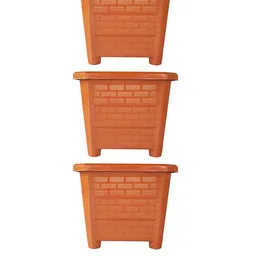 TRUSTBASKET Earth Box 3 Pieces Brown Textured Planters image 4