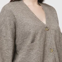 513 Women Brown Cardigan Sweater image 3